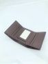 Letter Embossed Small Wallet Trifold Stitch Detail PU