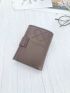 Letter Embossed Small Wallet Trifold Stitch Detail PU