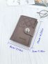 Letter Embossed Small Wallet Trifold Stitch Detail PU