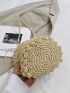 Mini Straw Bag Drawstring Design