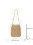 Mini Straw Bag Drawstring Design