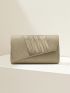 Small Flap Square Bag Pleated Detail Glitter