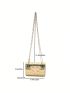 Mini Flap Square Bag Crocodile Embossed Metallic Funky