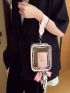 Mini Clear Square Bag With Coin Purse Twilly Scarf Decor Neon Pink