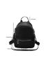 Litchi Embossed Classic Backpack Zip Front Stitch Detail