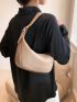 Litchi Embossed Hobo Bag Minimalist