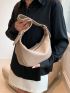 Litchi Embossed Hobo Bag Minimalist