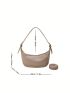 Litchi Embossed Hobo Bag Minimalist