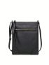 Minimalist Square Bag Small Zipper Black