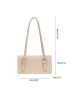 Crocodile Embossed Square Bag Medium Beige