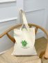 Four Leaf Clover Graphic Shopper Bag Small Canvas