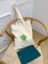 Four Leaf Clover Graphic Shopper Bag Small Canvas