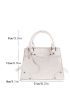 Small Square Bag Crocodile Embossed Double Handle