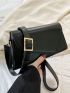 Minimalist Square Bag Small Flap Black