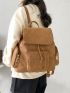 Minimalist Flap Backpack Medium Drawstring Design