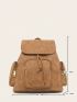 Minimalist Flap Backpack Medium Drawstring Design