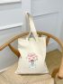 Flower Graphic Shopper Bag Small Canvas