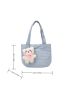 New Solid Color Nylon Cloth Bag Cartoon Pendant College Style Women's Shoulder Bag