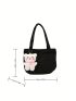 New Solid Color Nylon Cloth Bag Cartoon Pendant College Style Women's Shoulder Bag