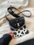 Mini Fanny Pack Crocodile Embossed Chain & Studded Decor