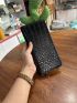 Crocodile Embossed Long Wallet Zipper Black