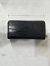 Crocodile Embossed Long Wallet Zipper Black