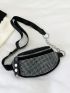 Studded Decor Fanny Pack Small Zipper