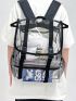 Clear Functional Backpack Contrast Binding PVC