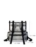 Clear Functional Backpack Contrast Binding PVC