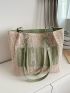 Medium Straw Bag Letter Decor