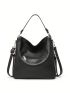 PU Tote Bag, Fashion Zipper Crossbody Bag With Removable Strap