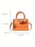 Mini Square Bag Orange Double Handle