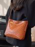 Medium Shoulder Bag Crocodile Embossed