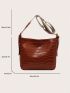 Medium Shoulder Bag Crocodile Embossed