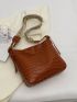 Medium Shoulder Bag Crocodile Embossed