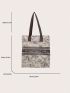 Floral & Letter Graphic Shopper Bag Fashionable Polyester