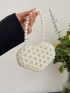 Mini Satchel Bag Faux Pearl Design