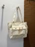 Minimalist Shopper Bag Small Double Handle Canvas