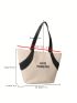 Letter Graphic Shoulder Tote Bag Large Capacity Double Handle