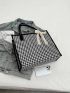 Twilly Scarf Decor Shoulder Tote Bag Houndstooth Small