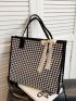 Twilly Scarf Decor Shoulder Tote Bag Houndstooth Small