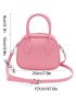 Mini Square Bag Minimalist Pink Double Handle Zipper PU