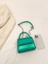 Mini Square Bag Green Fashionable Flap For Daily