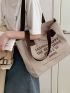 Medium Shoulder Tote Bag Letter Pattern Double Handle For Daily