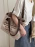 Medium Shoulder Tote Bag Letter Pattern Double Handle For Daily