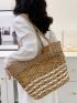 Small Straw Bag Hollow Out Double Handle For Vacation