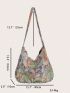 Floral Pattern Hobo Bag Large Capacity Top Handle For Daily