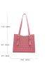 Letter Pattern Shoulder Tote Bag Pink Fashionable Double Handle For Daily