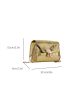 Mini Crocodile Embossed Square Bag Metal Decor Flap Chain Strap