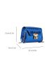 Mini Crocodile Embossed Square Bag Metal Decor Flap Chain Strap